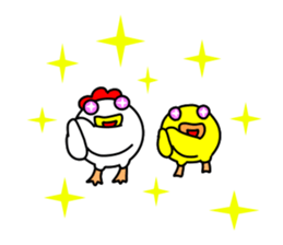 Fascinating chicken and chick 4 sticker #11359484