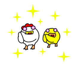 Fascinating chicken and chick 4 sticker #11359484