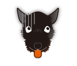 Sticker dog white and black sticker #11359636