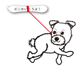 Sticker dog white and black sticker #11359645