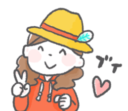 Mountain and girls sticker #11363939