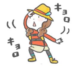 Mountain and girls sticker #11363941