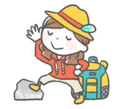 Mountain and girls sticker #11363943