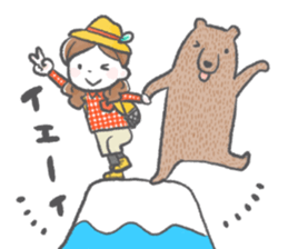 Mountain and girls sticker #11363974