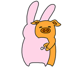 Pig Rabbit and her friends sticker #11365439