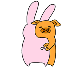 Pig Rabbit and her friends sticker #11365439