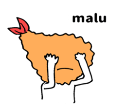 Sticker of fried shrimp (Bahasa Melayu) sticker #11366780