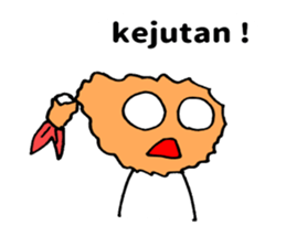 Sticker of fried shrimp (Bahasa Melayu) sticker #11366781