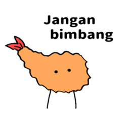 Sticker of fried shrimp (Bahasa Melayu) sticker #11366784