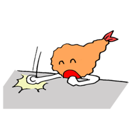 Sticker of fried shrimp (Bahasa Melayu) sticker #11366785