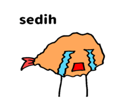 Sticker of fried shrimp (Bahasa Melayu) sticker #11366786