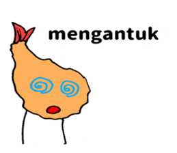 Sticker of fried shrimp (Bahasa Melayu) sticker #11366791