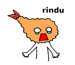 Sticker of fried shrimp (Bahasa Melayu) sticker #11366795