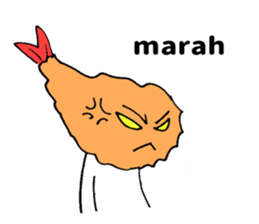 Sticker of fried shrimp (Bahasa Melayu) sticker #11366797