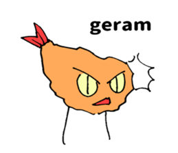 Sticker of fried shrimp (Bahasa Melayu) sticker #11366799