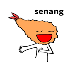 Sticker of fried shrimp (Bahasa Melayu) sticker #11366804