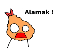 Sticker of fried shrimp (Bahasa Melayu) sticker #11366807