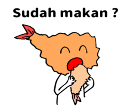 Sticker of fried shrimp (Bahasa Melayu) sticker #11366810