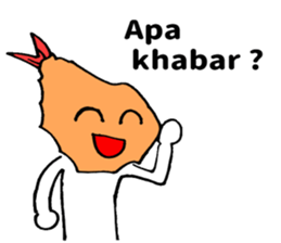 Sticker of fried shrimp (Bahasa Melayu) sticker #11366812