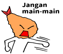 Sticker of fried shrimp (Bahasa Melayu) sticker #11366815