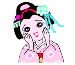 Colorful kimono beauty  No. 2 sticker #11369069