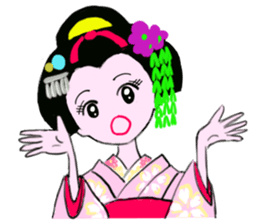 Colorful kimono beauty  No. 2 sticker #11369070