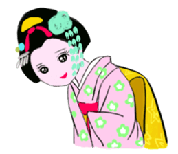 Colorful kimono beauty  No. 2 sticker #11369073
