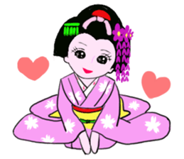 Colorful kimono beauty  No. 2 sticker #11369074