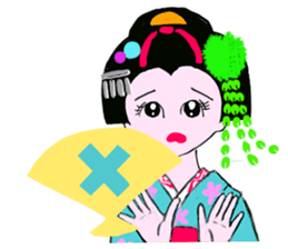 Colorful kimono beauty  No. 2 sticker #11369076