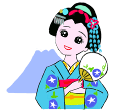Colorful kimono beauty  No. 2 sticker #11369077