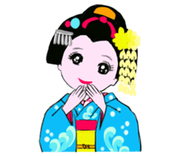 Colorful kimono beauty  No. 2 sticker #11369078