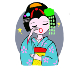 Colorful kimono beauty  No. 2 sticker #11369079