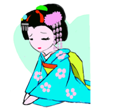 Colorful kimono beauty  No. 2 sticker #11369080