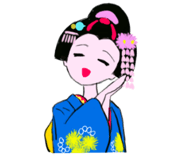 Colorful kimono beauty  No. 2 sticker #11369081