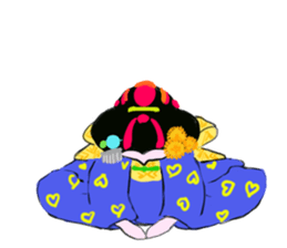 Colorful kimono beauty  No. 2 sticker #11369083