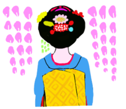 Colorful kimono beauty  No. 2 sticker #11369084