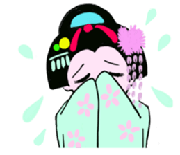 Colorful kimono beauty  No. 2 sticker #11369085