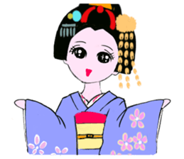 Colorful kimono beauty  No. 2 sticker #11369086