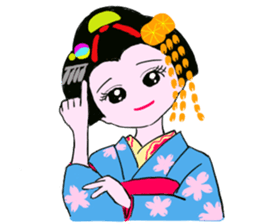 Colorful kimono beauty  No. 2 sticker #11369087