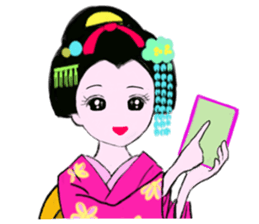 Colorful kimono beauty  No. 2 sticker #11369088