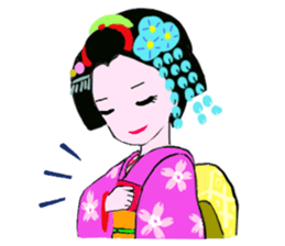 Colorful kimono beauty  No. 2 sticker #11369089