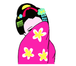 Colorful kimono beauty  No. 2 sticker #11369090