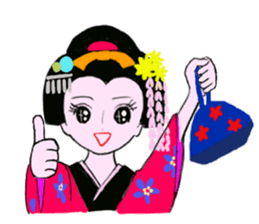 Colorful kimono beauty  No. 2 sticker #11369093