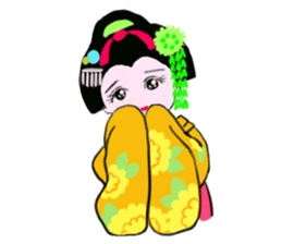 Colorful kimono beauty  No. 2 sticker #11369094