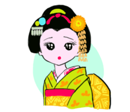 Colorful kimono beauty  No. 2 sticker #11369095
