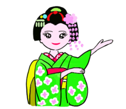 Colorful kimono beauty  No. 2 sticker #11369096