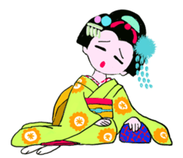 Colorful kimono beauty  No. 2 sticker #11369097