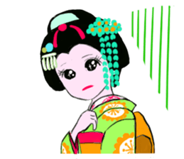 Colorful kimono beauty  No. 2 sticker #11369098