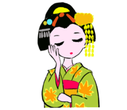 Colorful kimono beauty  No. 2 sticker #11369099
