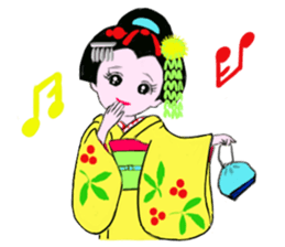 Colorful kimono beauty  No. 2 sticker #11369103